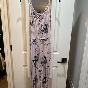 Floral Maxi romper - Pink and Black